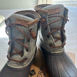 Sperry Gray and Tan Waterproof Boots